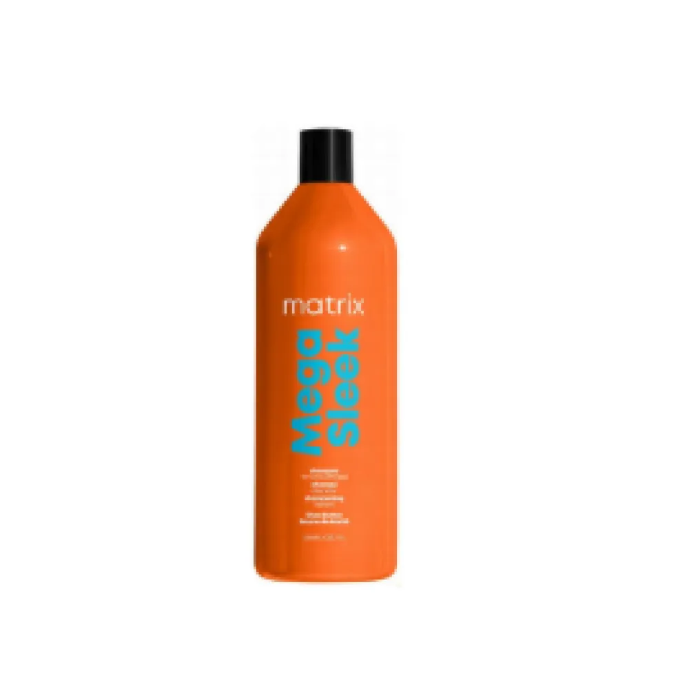 Matrix Total Results Mega Sleek Shampoo - Shampooing au beurre de karité pour cheveux indisciplinés, 1000 ml