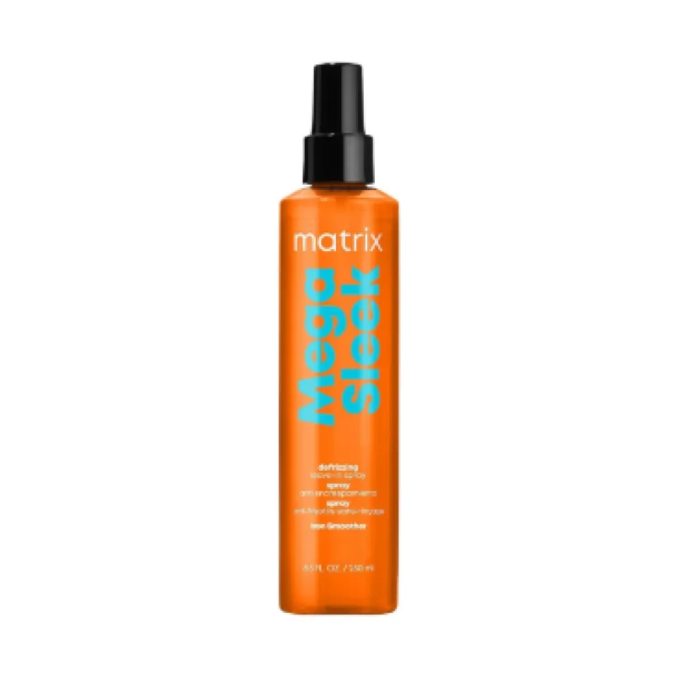 Matrix Total Results Mega Sleek Defrizzing Leave-in Spray - spray sans rinçage protecteur thermique pour cheveux indisciplinés, 250 ml