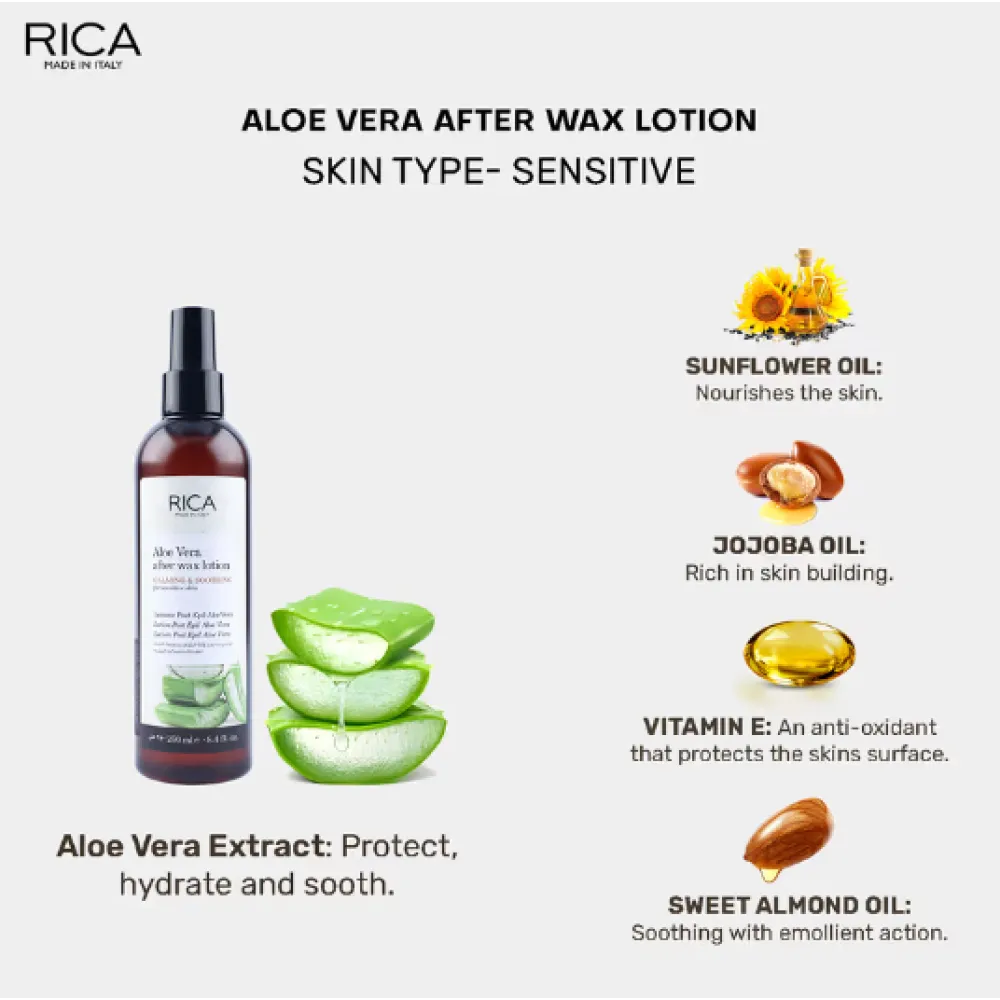 Lotion après-épilation à l'Aloe Vera RICA, 250 ml