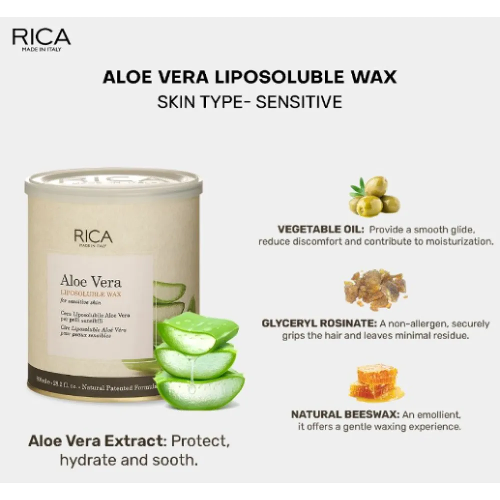 RICA Aloe Vera Wax — Cire à l'extrait d'aloé vera, 800 ml