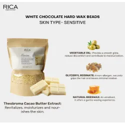Perles de cire dure RICA White Chocolate – cire en granulés parfum chocolat blanc, 800 g