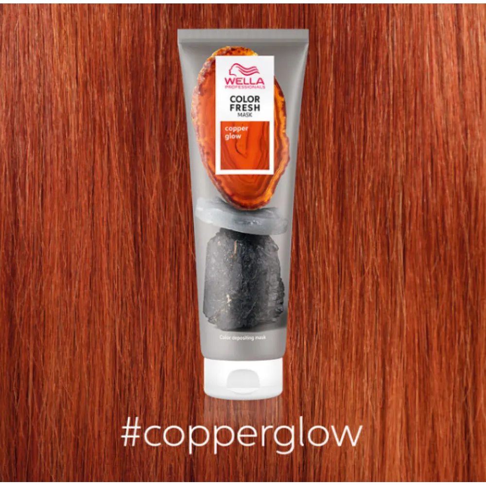 WELLA PROFESSIONAL COLOR FRESH MASK - Copper Glow - Masque colorant ton sur ton pour cheveux, 150 ml