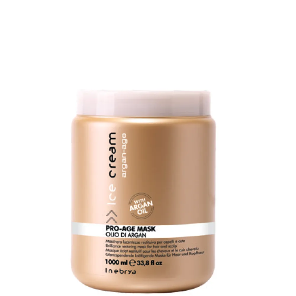 Inebrya Ice Cream Argan Age Pro-Age Mask — Masque capillaire régénérant, 1000 ml