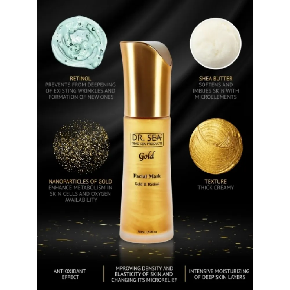 Dr. SEA Masque visage Or et Rétinol, 50 ml