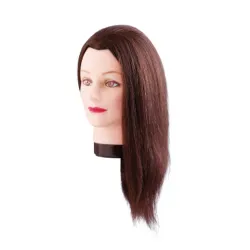 Tête de mannequin Estelle avec cheveux naturels, 50 cm