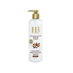 H&B Moist & Shine Argan Oil Hair Cream No-Rinse – Crème capillaire hydratante et brillante à l'huile d'argan et silicone, sans rinçage, 400 ml
