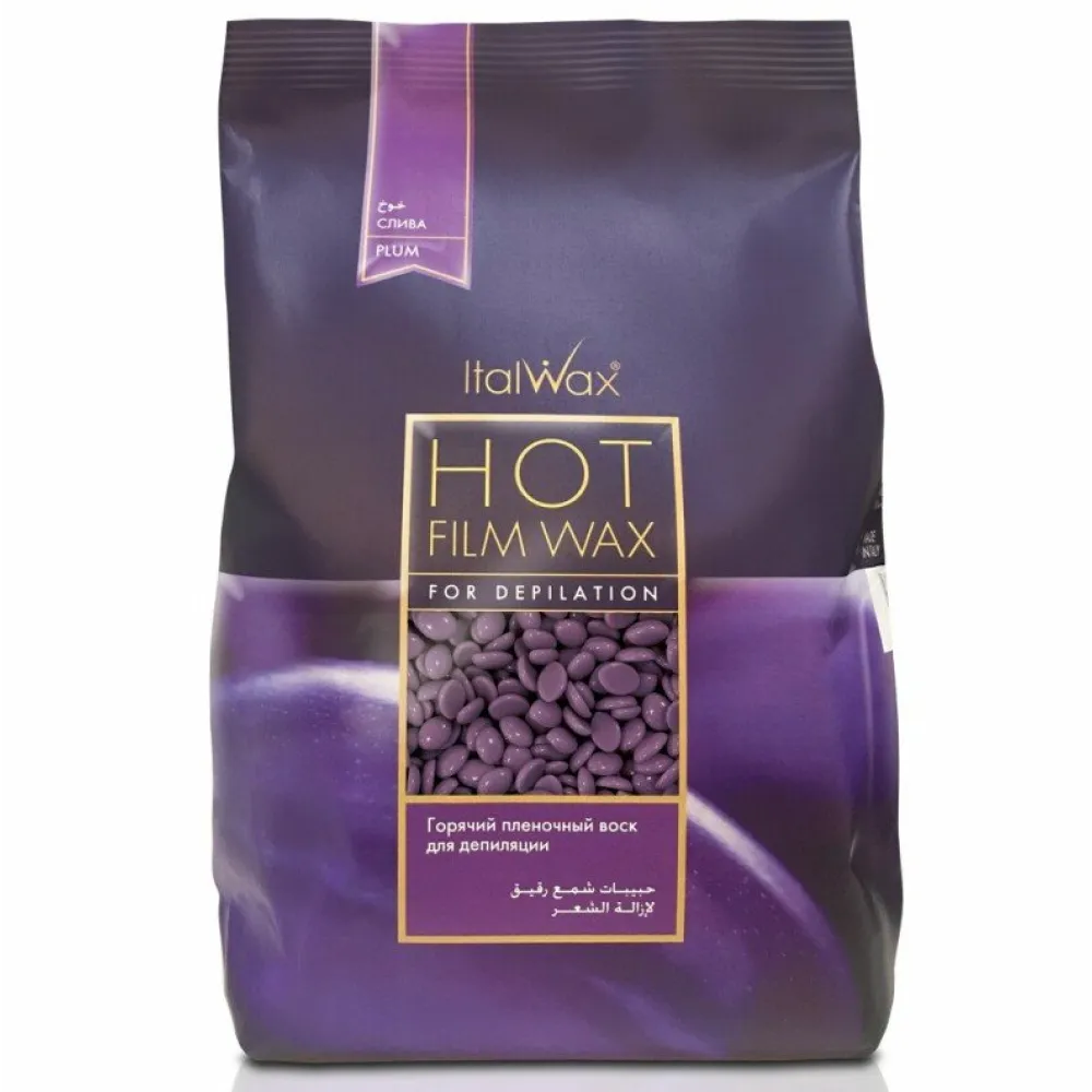 ItalWax Hot Film Wax PLUM — cire film transparente Prune, 1000 g (BRL63102)