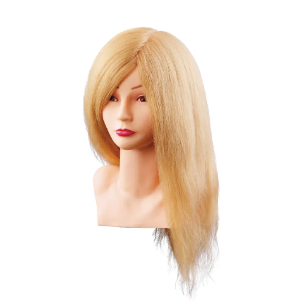 Tête de mannequin Louisa, blonde — cheveux naturels, 40 cm
